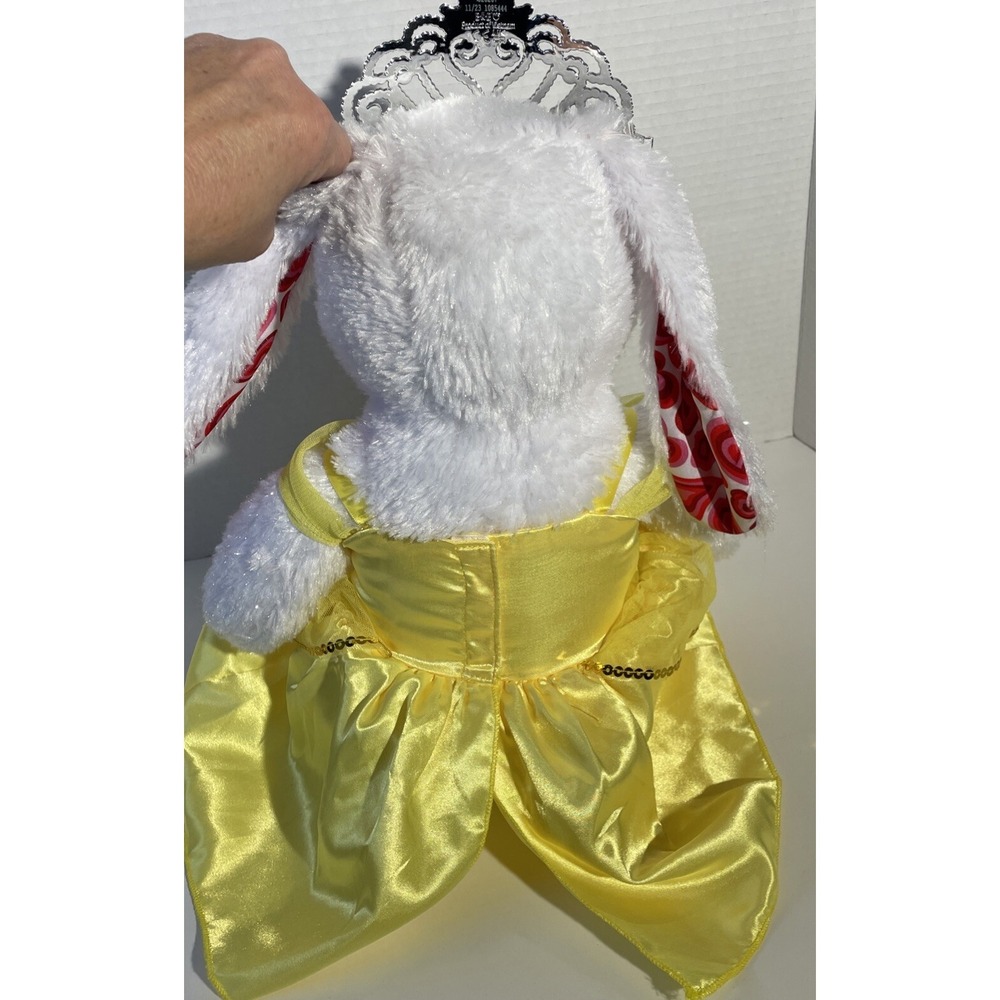 Build a Bear BAB Heart Pawlette Rabbit 16" White Sparkle Bunny With Disney Dress - Picture 5 of 16